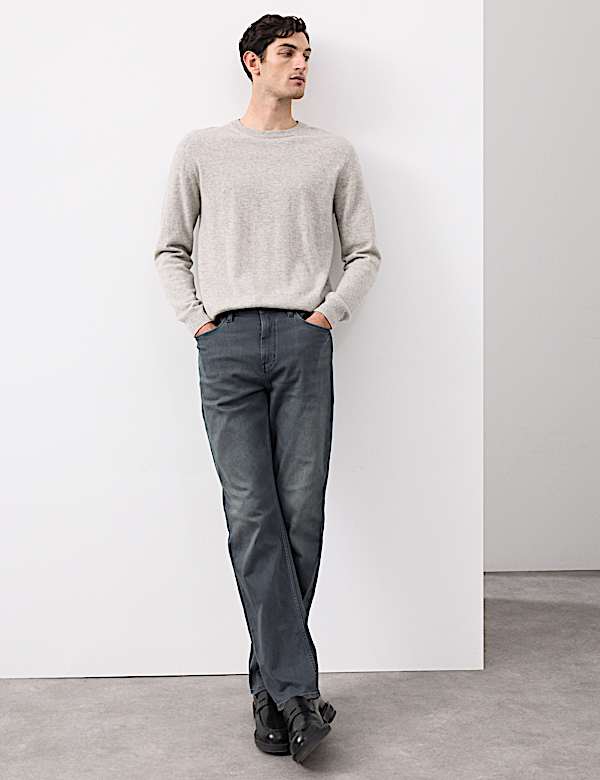 Italiaanse, zachte jeans met rechte pasvorm - NL