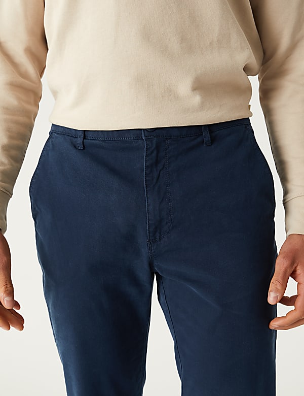 Slim Fit Textured Stretch Trousers