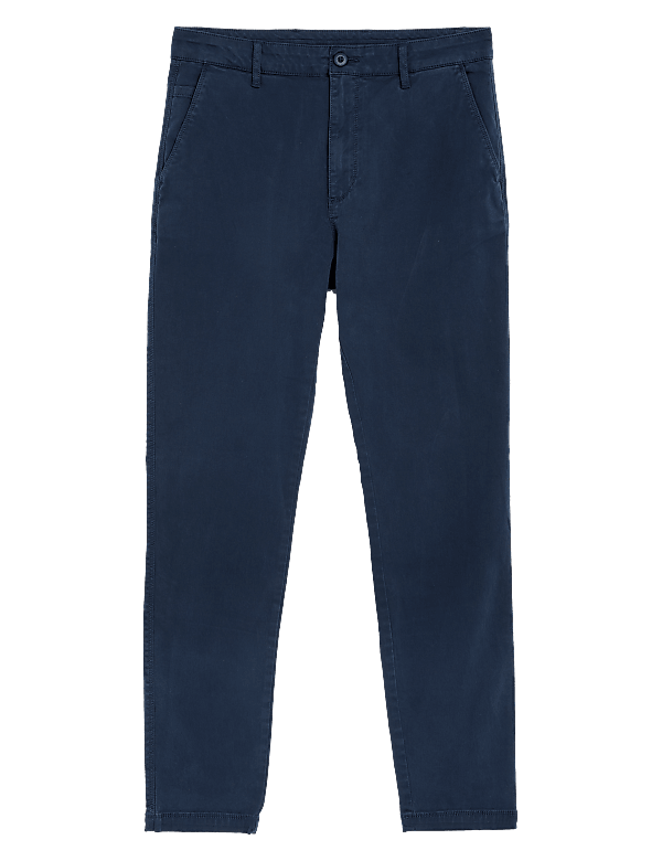 Slim Fit Textured Stretch Trousers