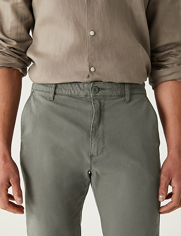 Slim Fit Textured Stretch Trousers