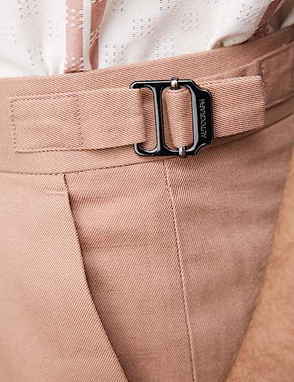 Cotton Linen Blend Single Pleat Shorts - AL