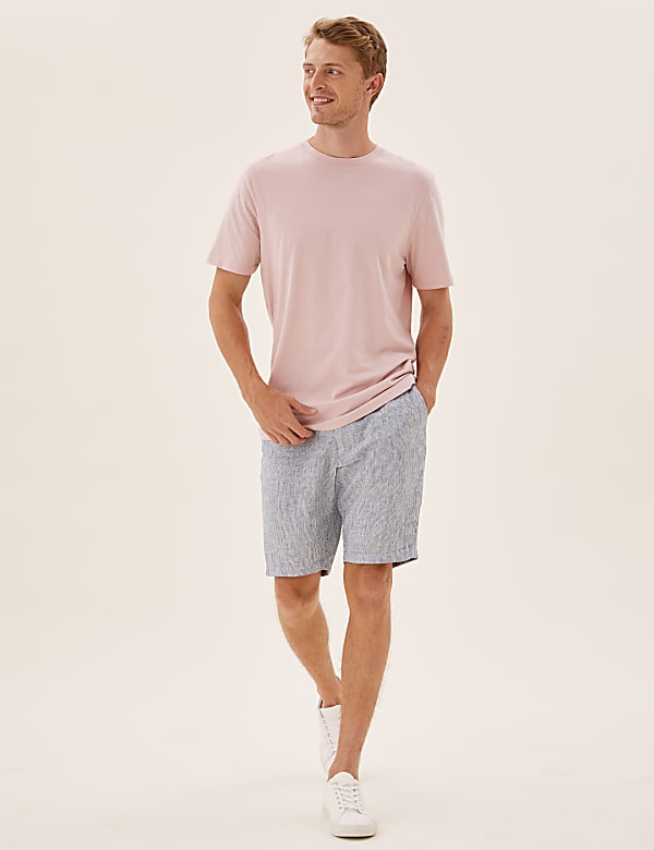 Linen Striped Shorts