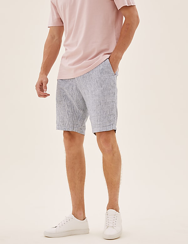 Linen Striped Shorts