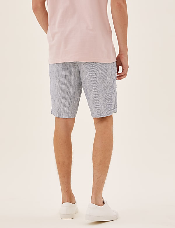 Linen Striped Shorts