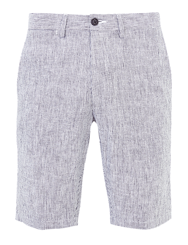 Linen Striped Shorts