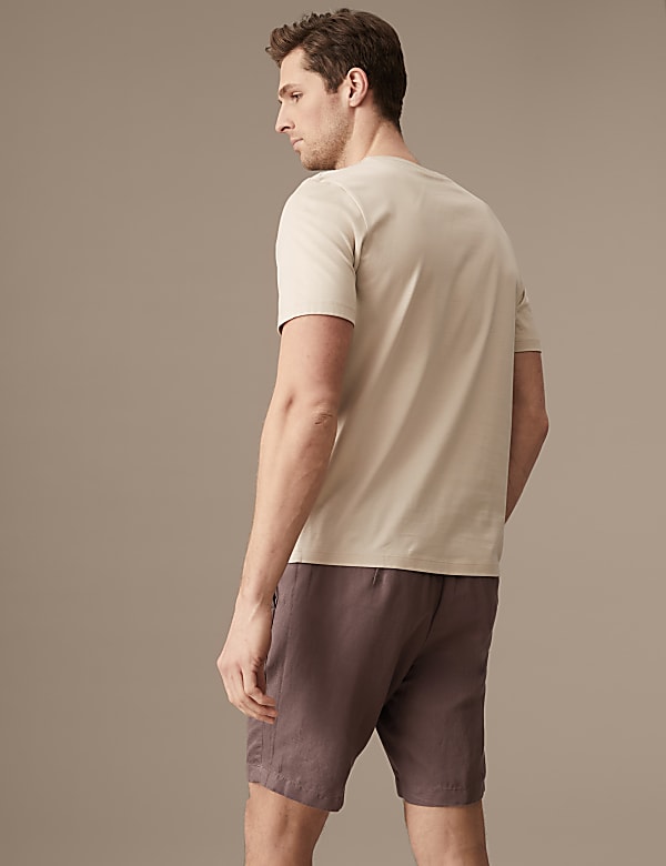 Cotton Linen Elasticated Waist Chino Shorts