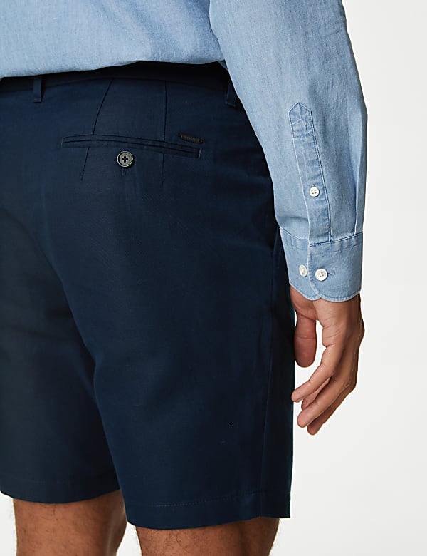 Linen Blend Pleat Front Shorts - NL