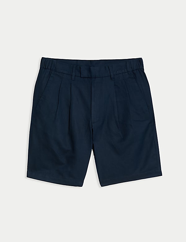 Linen Blend Pleat Front Shorts - NL