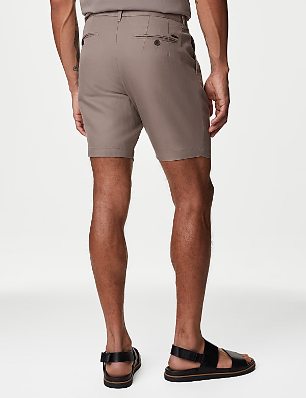 Linen Blend Pleat Front Shorts - NL