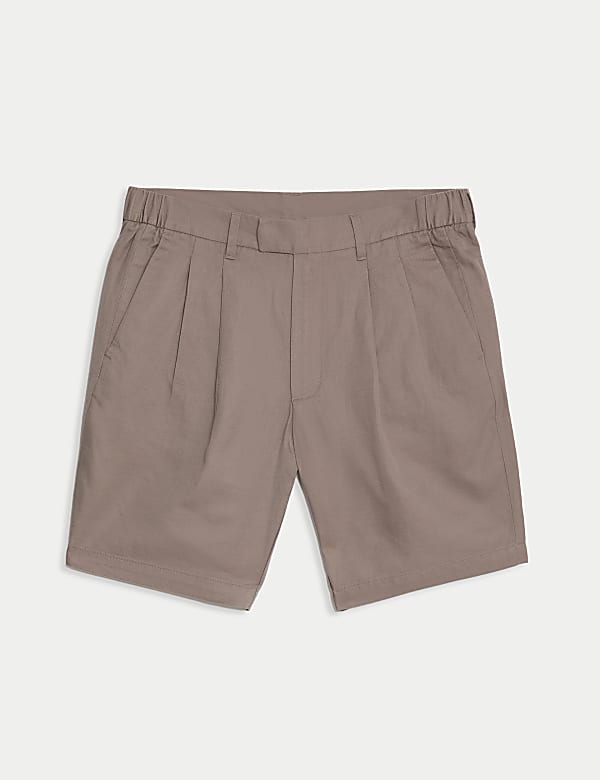 Linen Blend Pleat Front Shorts - NL