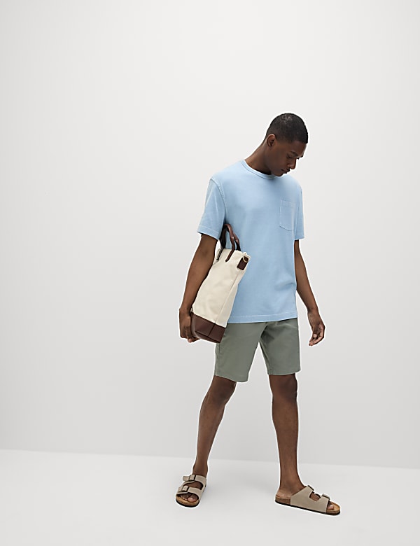 Linen Mix Plain Regular Fit Shorts