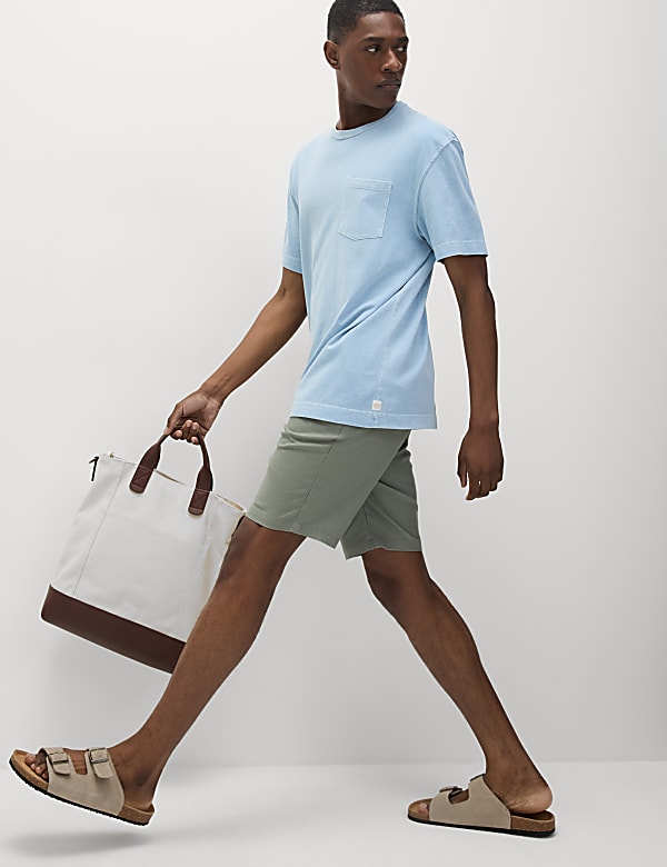 Linen Mix Plain Regular Fit Shorts