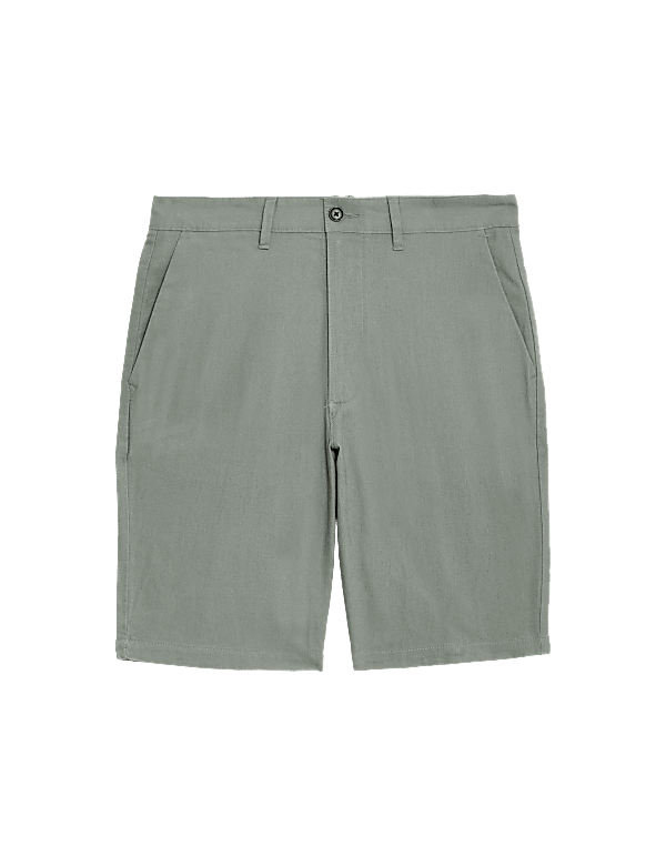 Linen Mix Plain Regular Fit Shorts