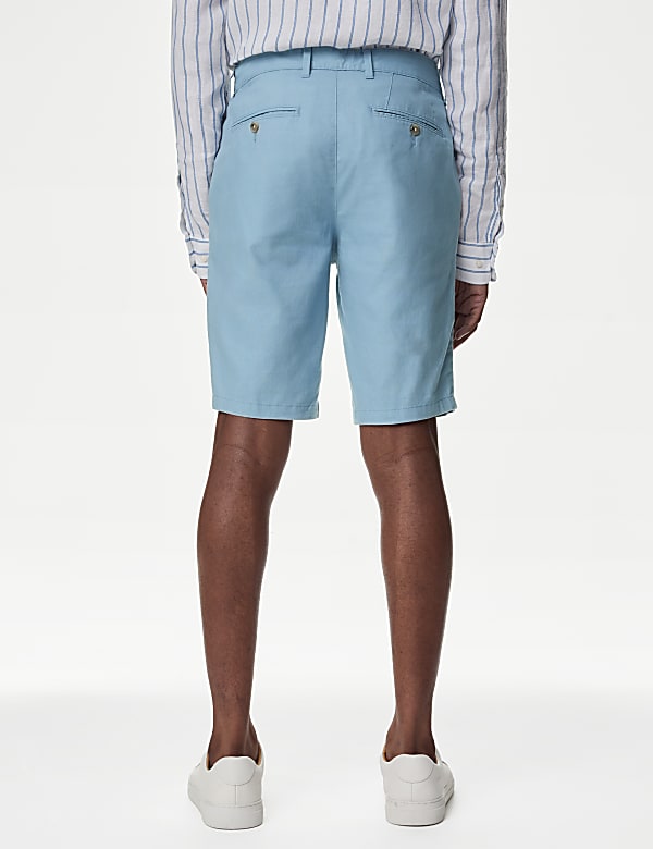 Linen Mix Plain Regular Fit Shorts