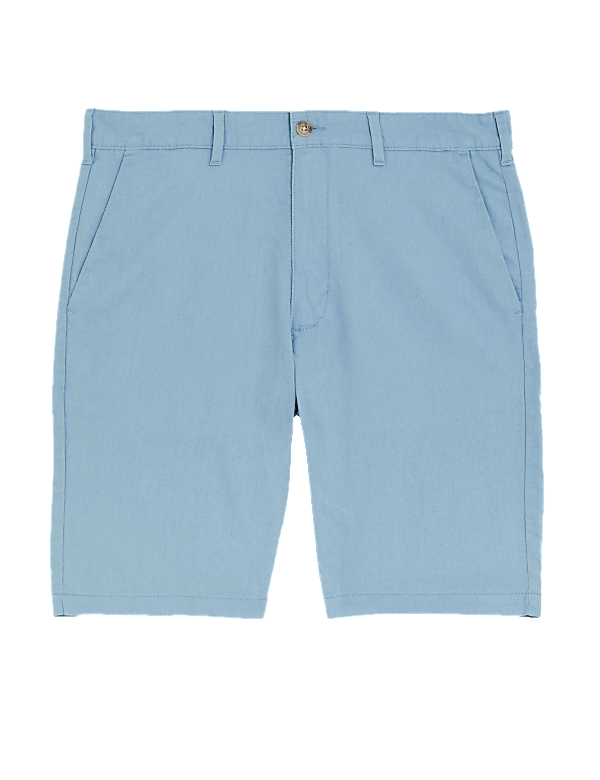 Linen Mix Plain Regular Fit Shorts