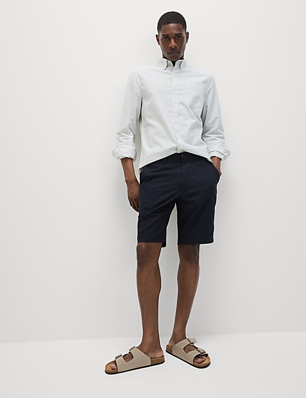 Linen Mix Plain Regular Fit Shorts