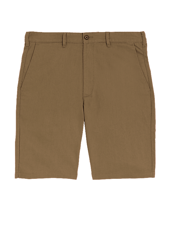 Linen Mix Plain Regular Fit Shorts