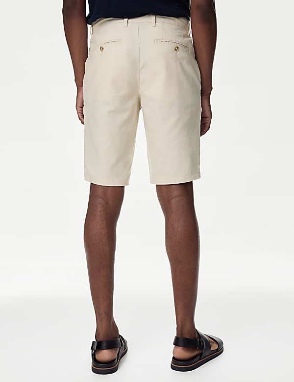 Linen Mix Plain Regular Fit Shorts