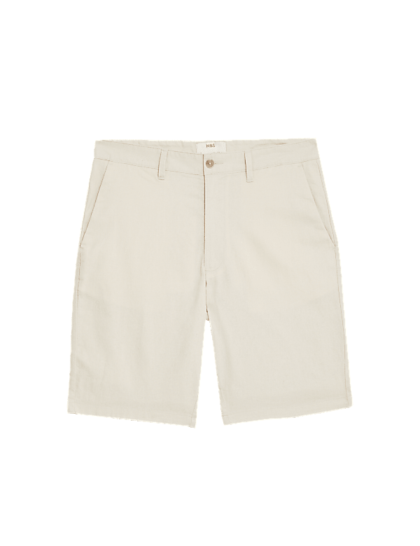 Linen Mix Plain Regular Fit Shorts