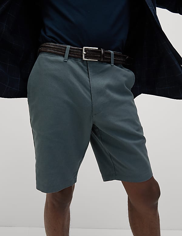 Linen Mix Plain Regular Fit Shorts