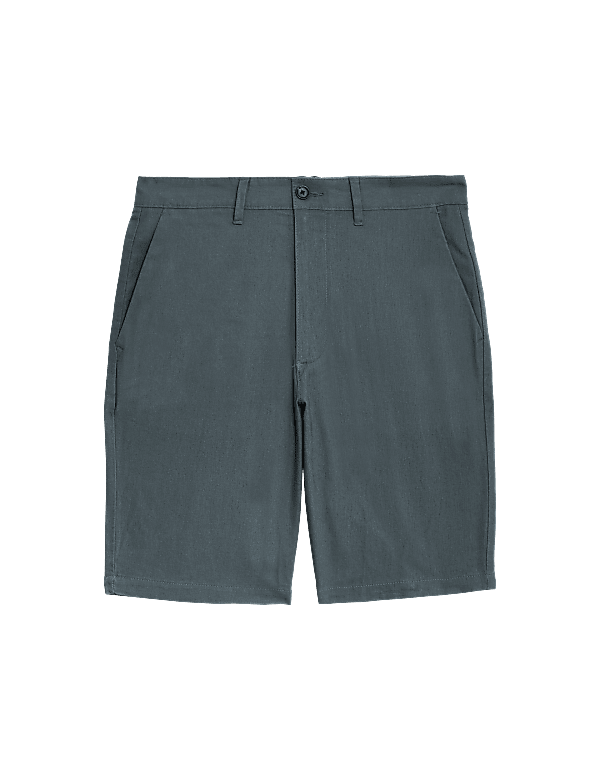 Linen Mix Plain Regular Fit Shorts