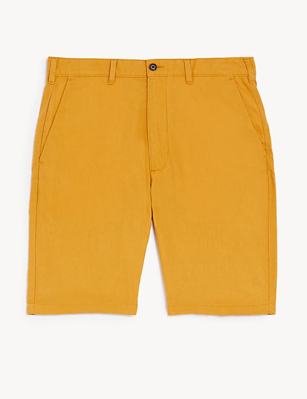 Linen Mix Plain Regular Fit Shorts