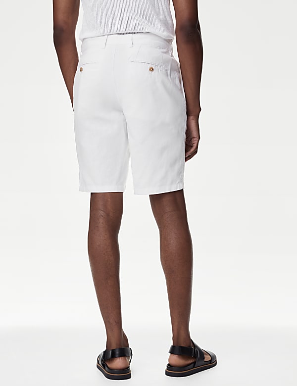 Linen Mix Plain Regular Fit Shorts