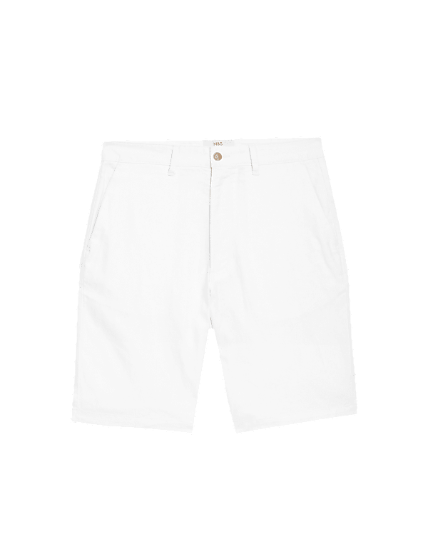 Linen Mix Plain Regular Fit Shorts