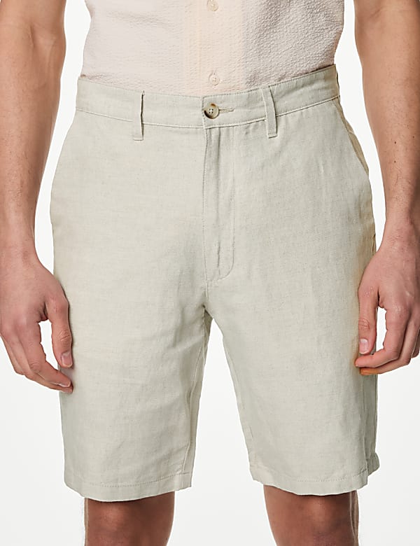 Linen Blend Chino Shorts - US