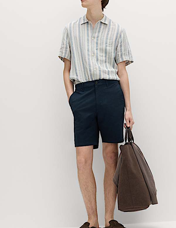 Half-Elasticated Waist Stretch Chino Shorts