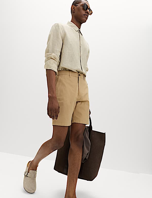 Half-Elasticated Waist Stretch Chino Shorts