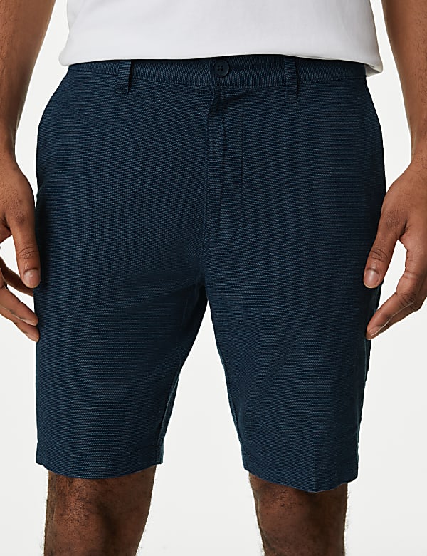 Linen Rich Textured Chino Shorts - HU