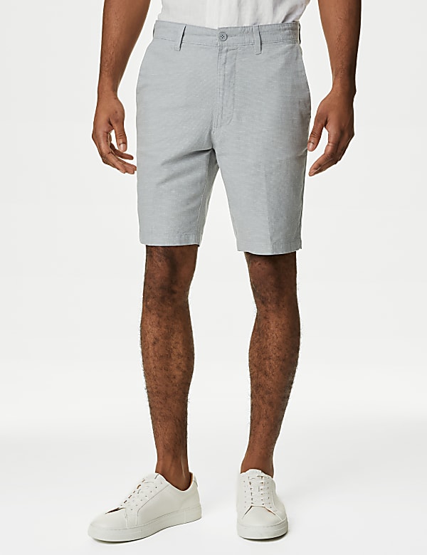 Linen Rich Textured Chino Shorts - LV