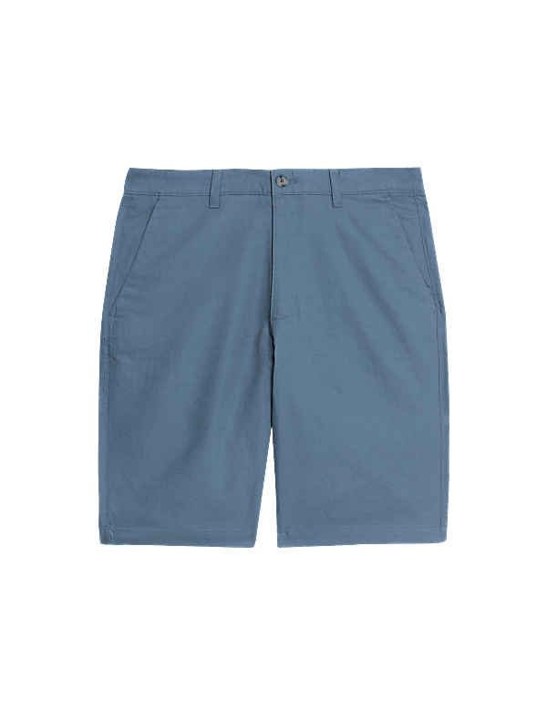 Regular Fit Cotton Linen Blend Chino Shorts