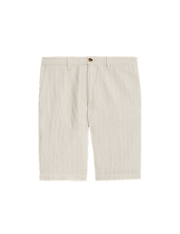 Regular Fit Cotton Linen Blend Chino Shorts