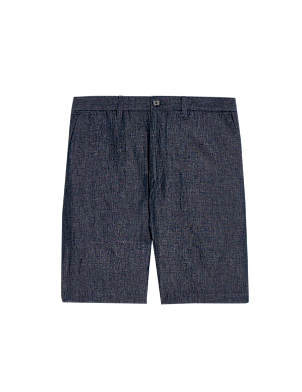 Regular Fit Cotton Linen Blend Chino Shorts
