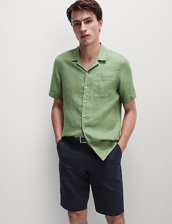 Regular Fit Linen Blend Chino Shorts - JP