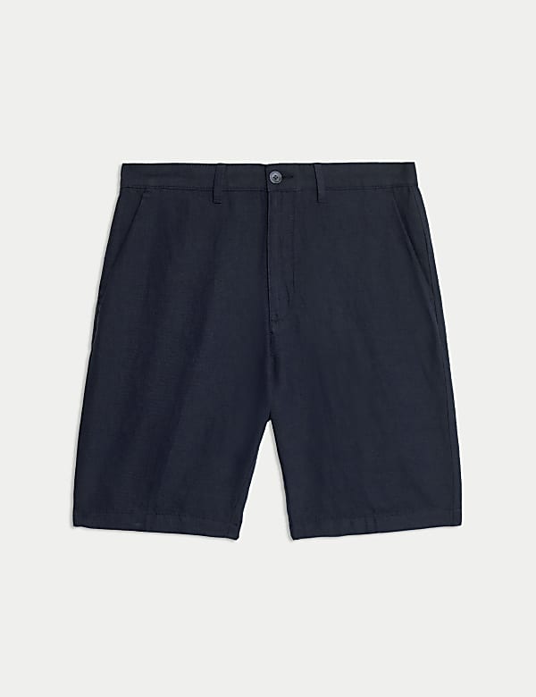 Regular Fit Cotton Linen Blend Chino Shorts - JP