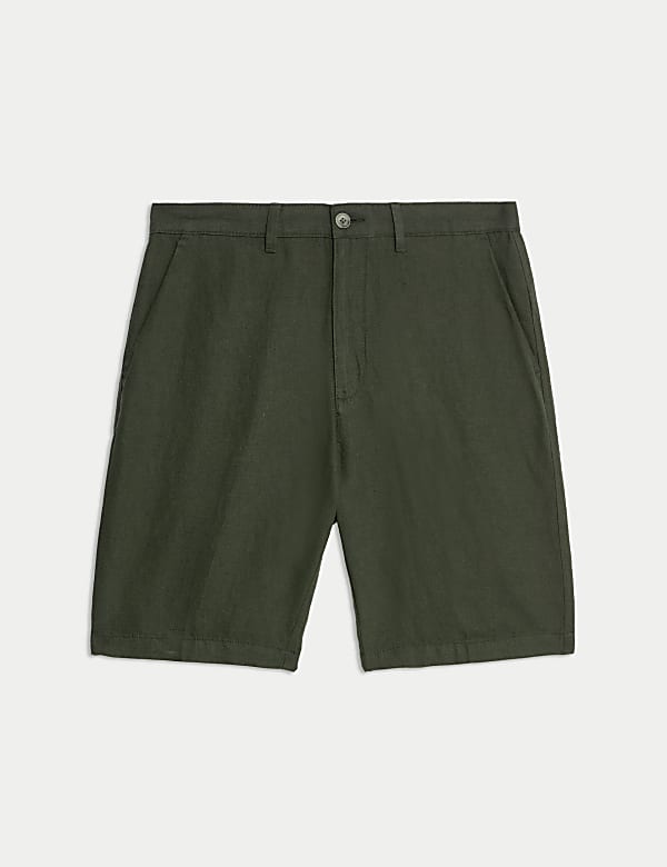 Celana Pendek Chino Regular Fit Campuran Katun Linen - ID