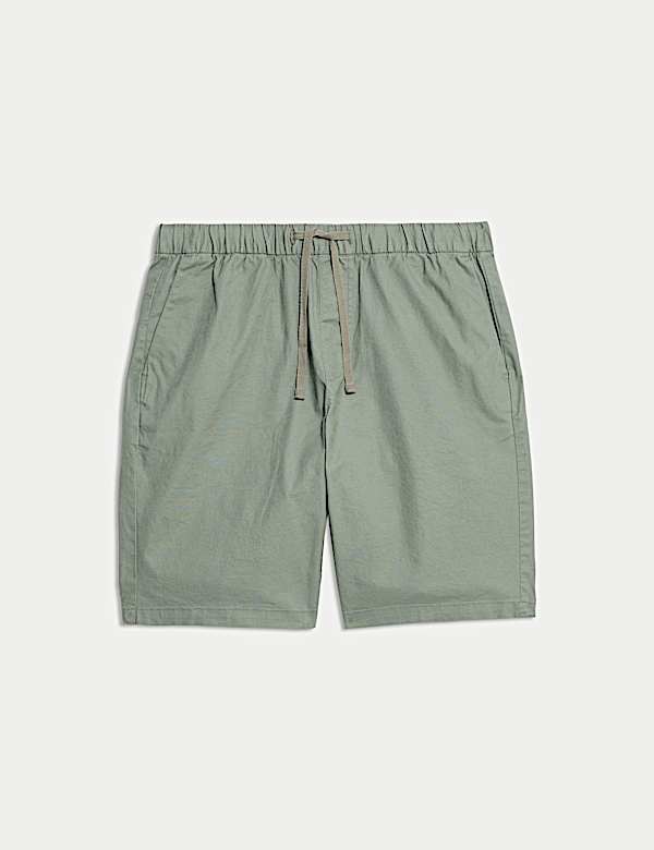 Cotton Linen Blend Elasticated Waist Shorts - VN