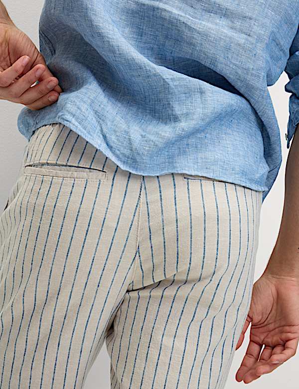 Cotton Linen Blend Elasticated Waist Shorts - CZ