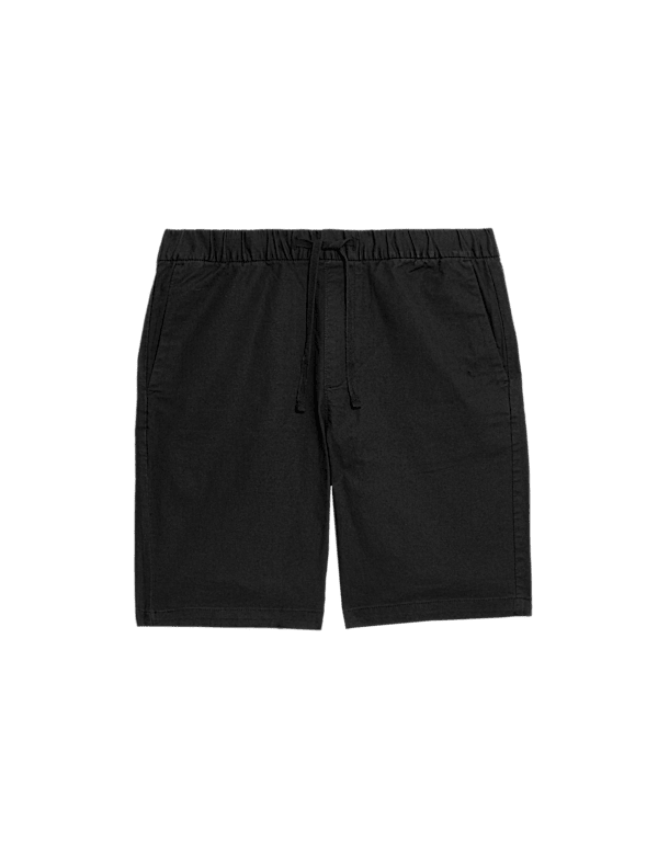 Cotton Linen Blend Elasticated Waist Shorts