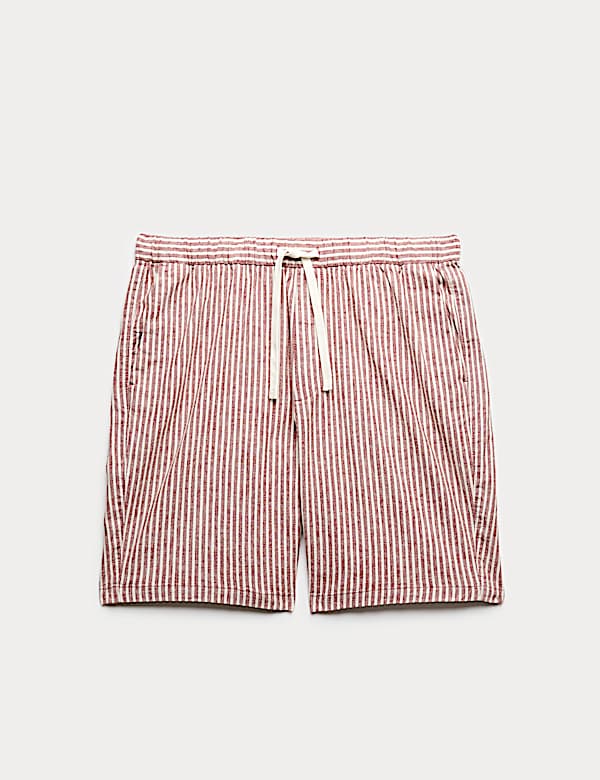 Cotton Linen Blend Stretch Shorts - PT