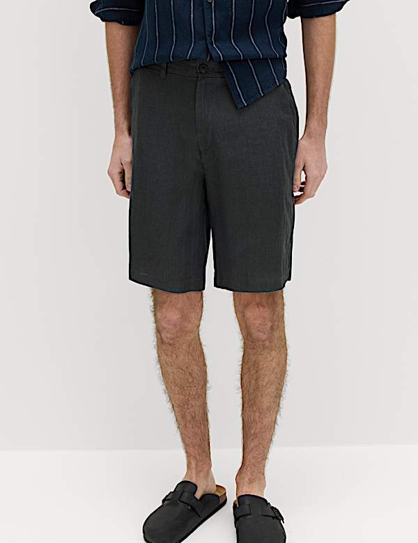 Loose Fit Pure Linen Chino Shorts