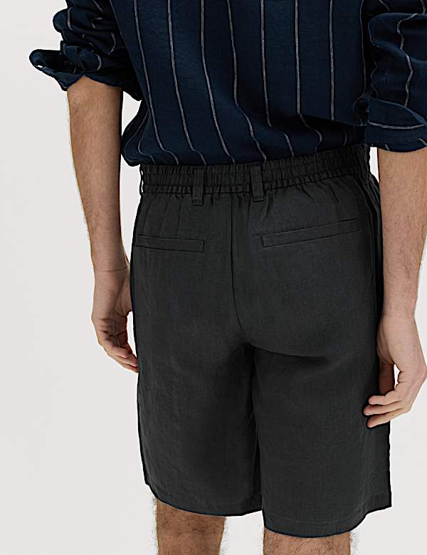 Loose Fit Pure Linen Chino Shorts