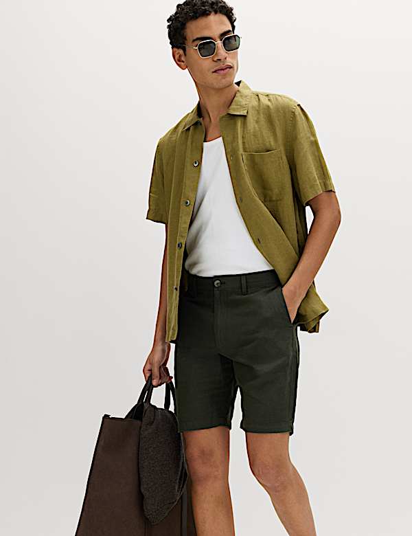 Linen Blend Chino Shorts