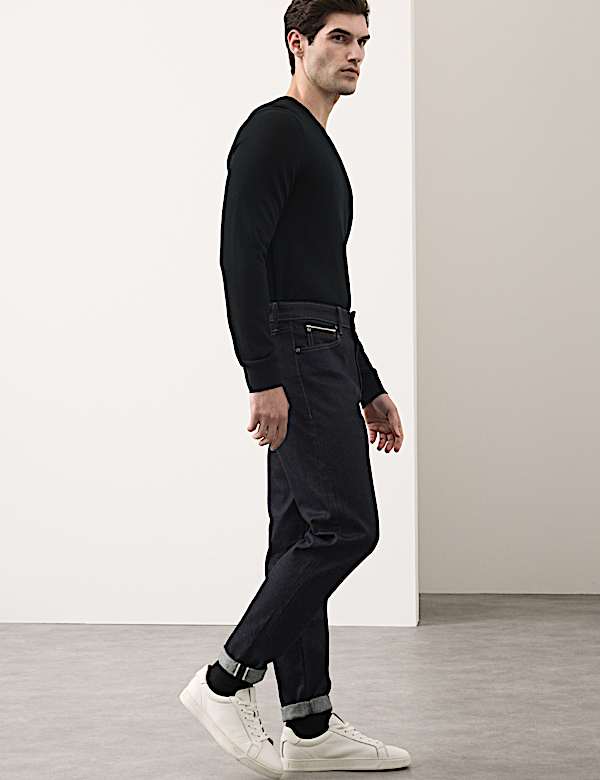 Tapered Fit Japanese Selvedge Stretch Jeans - BG