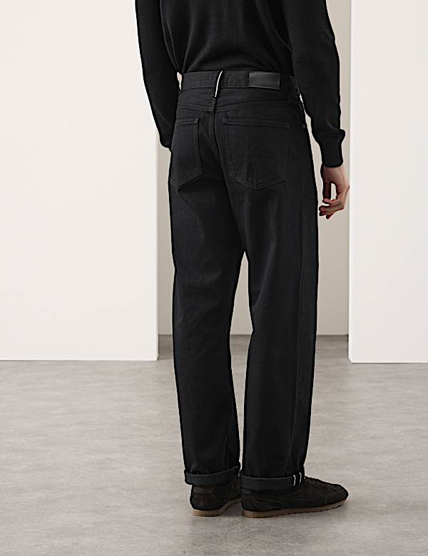 Loose Fit Pure Cotton Japanese Selvedge Jeans - BG