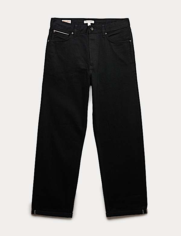 Loose Fit Pure Cotton Japanese Selvedge Jeans - BG