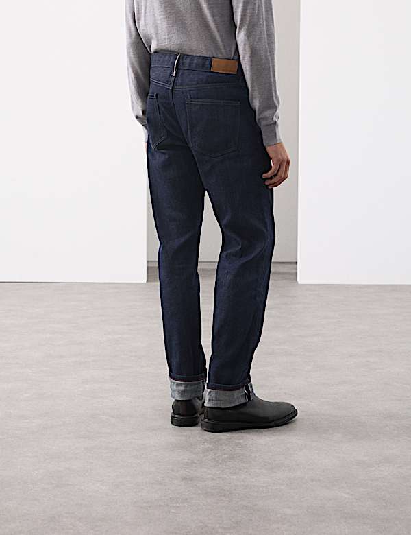 Straight Fit Japanese Rigid Selvedge Jeans - DK